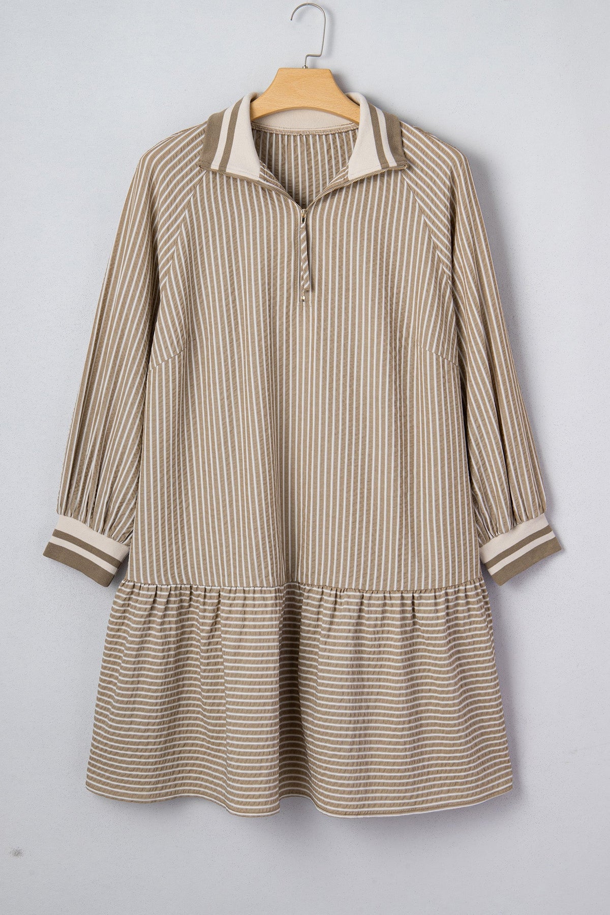 Threaded Pear Noor Sleeve Ruffled Mini PLUS Dress
