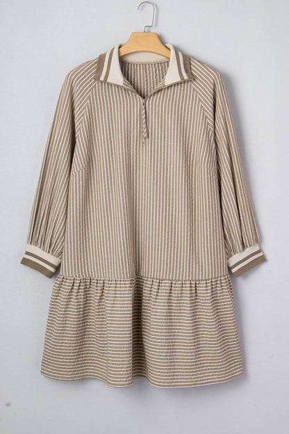 Threaded Pear Noor Sleeve Ruffled Mini PLUS Dress