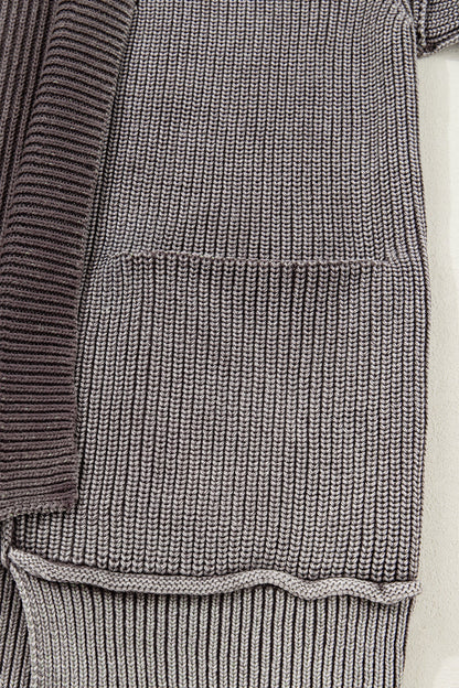 Threaded Pear Sunny Patchwork Knit Open Sweater