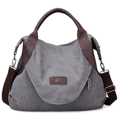 Minimalist Retro Canvas Shoulder Bag for Women | Vintage Crossbody Handbag | Large Capacity Aesthetic Daily Tote | High-Sense Casual Messenger Bag for Work & Travel