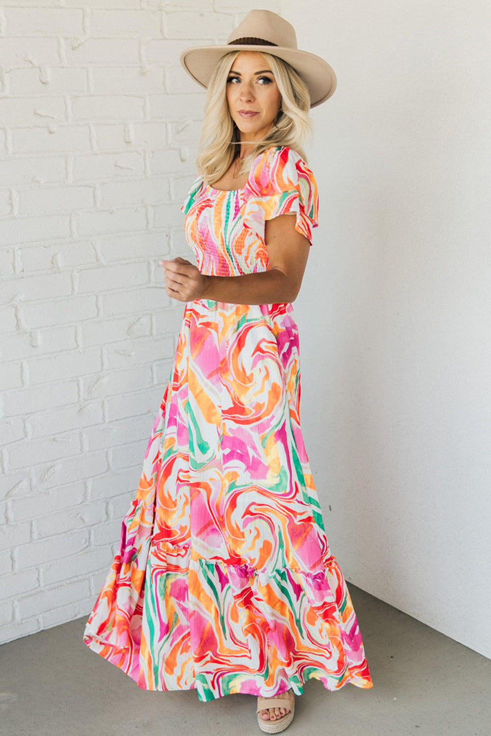 Threaded Pear Avery Smocked Bust Maxi Dress