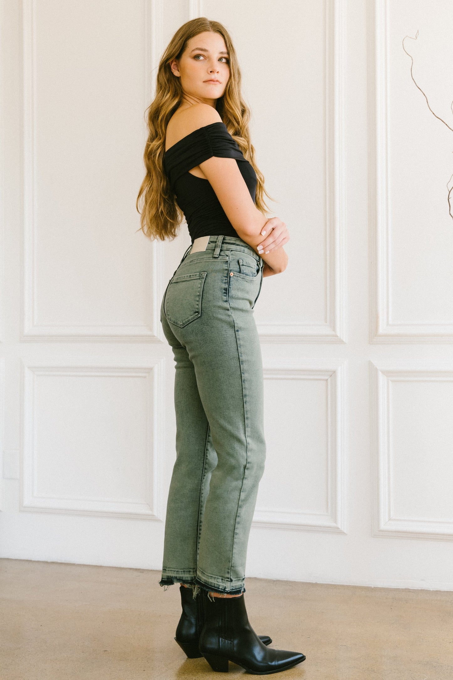 Elena Tummy Control High Rise Straight Jeans