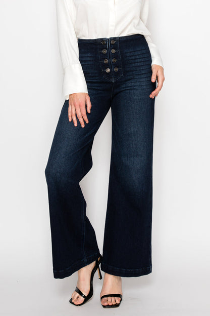 Eco Friendly Ultra High Rise Slim Palazzo Sailor Jeans