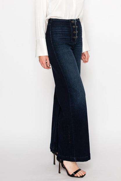 Eco Friendly Ultra High Rise Slim Palazzo Sailor Jeans