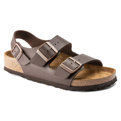 Birkenstock Milano Natural Leather Dark Brown Sandals