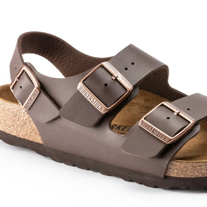 Birkenstock Milano Natural Leather Dark Brown Sandals