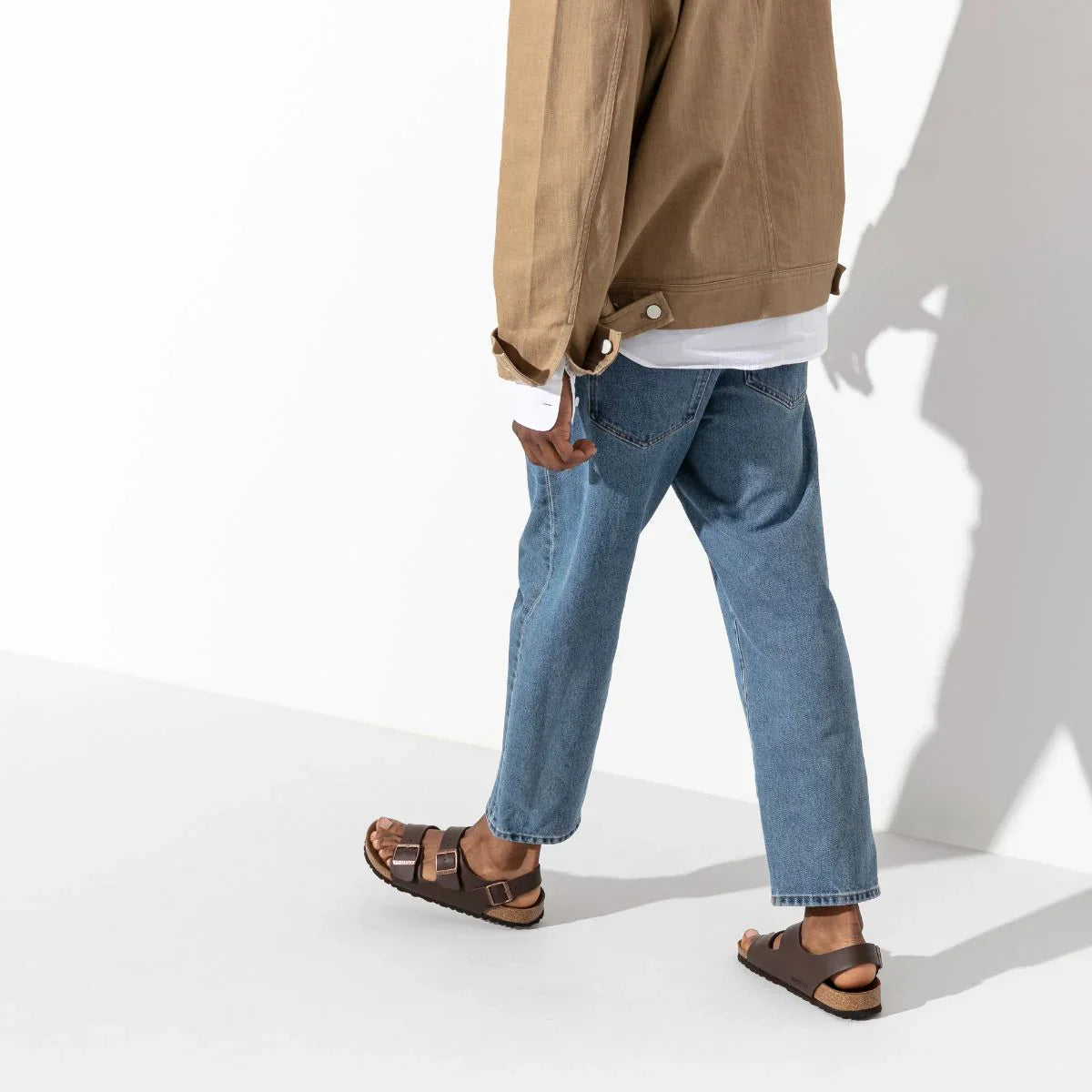 Birkenstock Milano Natural Leather Dark Brown Sandals