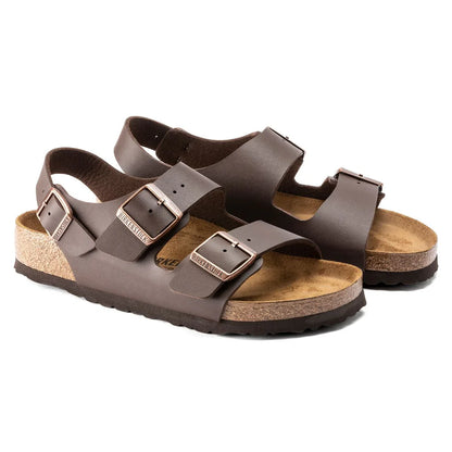 Birkenstock Milano Natural Leather Dark Brown Sandals