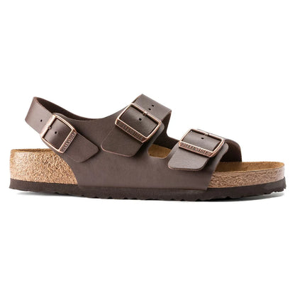 Birkenstock Milano Natural Leather Dark Brown Sandals