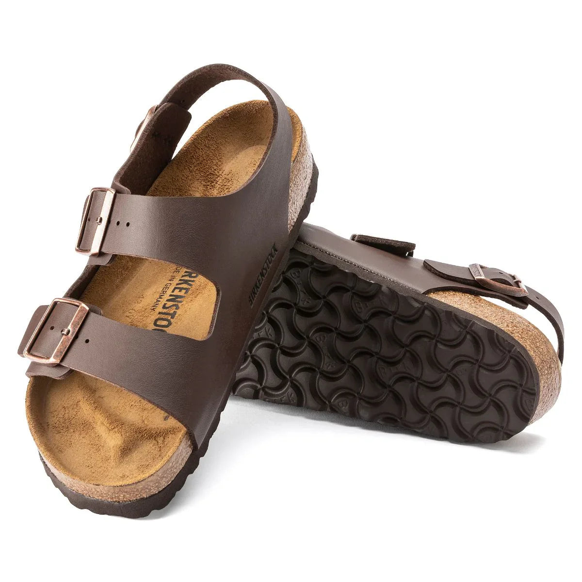 Birkenstock Milano Natural Leather Dark Brown Sandals