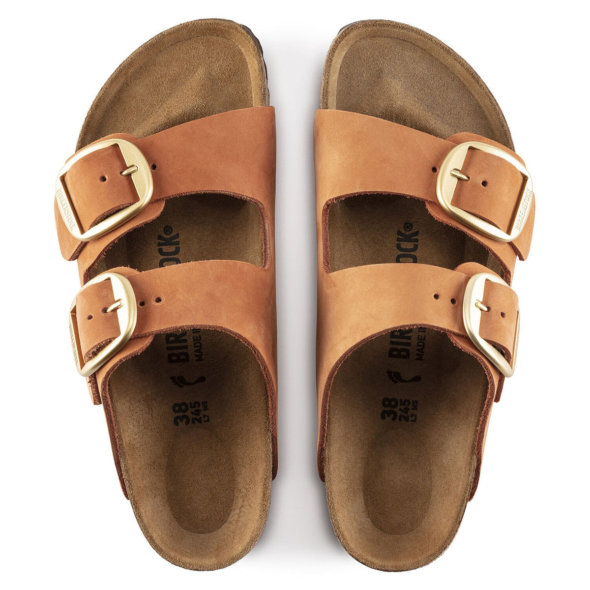 Birkenstock Arizona Big Buckle Nubuck Leather Pecan Sandals