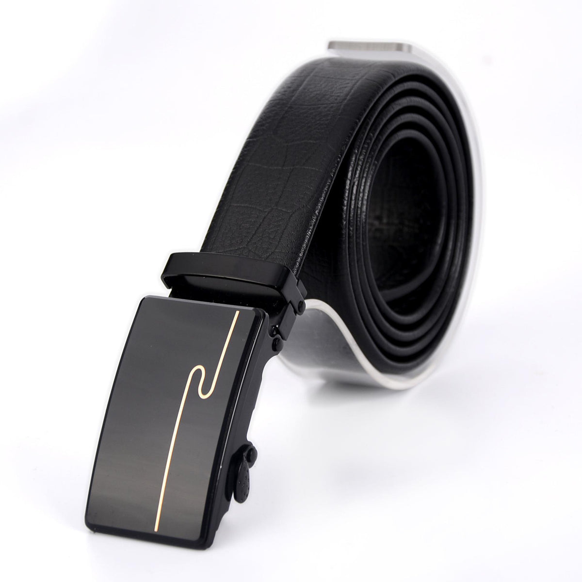 Men’s Mirror Acrylic Automatic Buckle Belt | High-Sense Business Casual Iron Button Waistband | Trendy Minimalist Professional Executive Belt | Luxury-Label Statuesque Men’s Accessory | 2026 High-Fashion Radiant Urban Essential