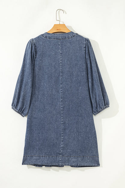 Threaded Pear Autumn Tied Pleated Mini Dress