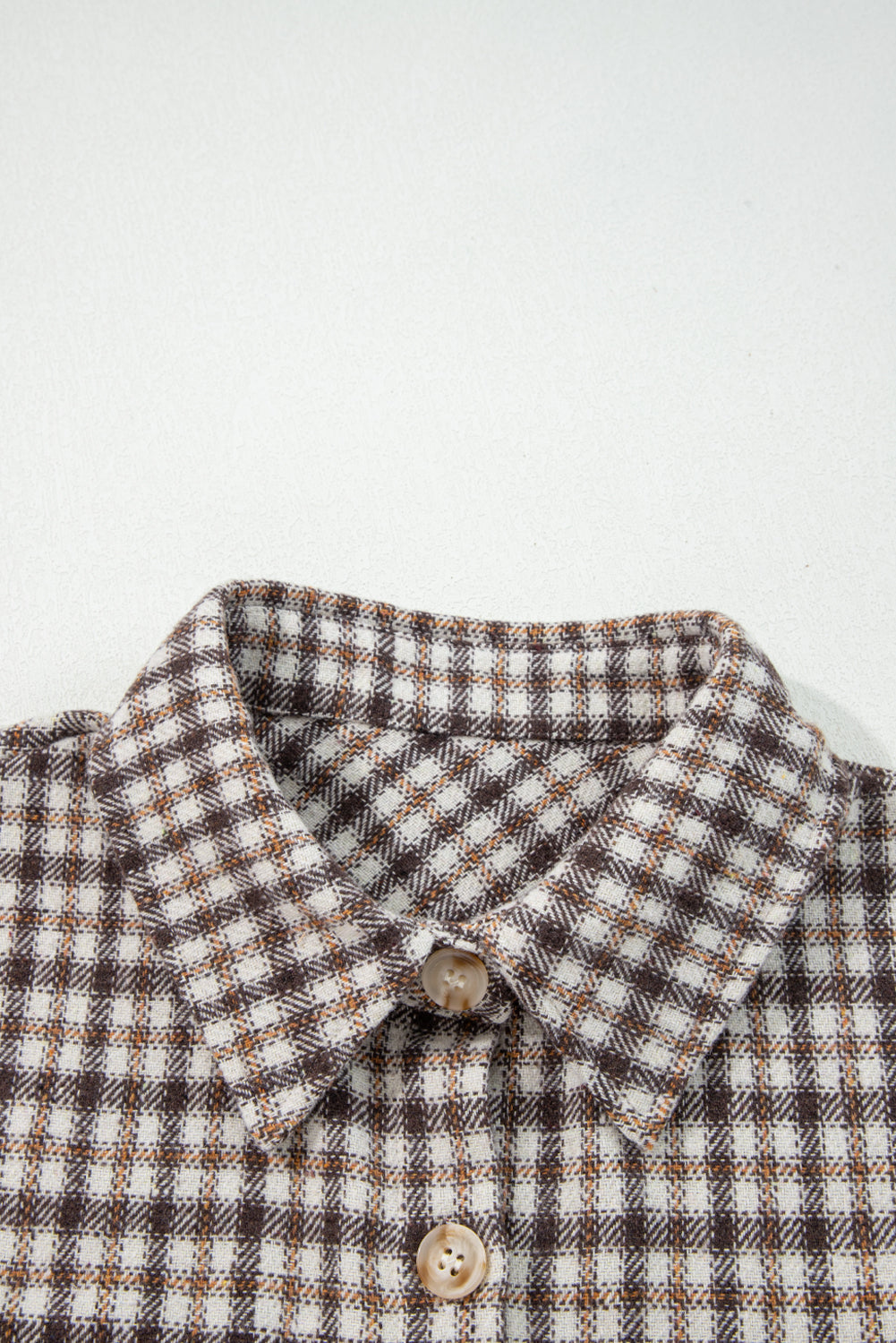 Threaded Pear Ava Flap Patchwork Plaid Shacket