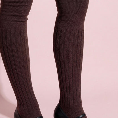 Anna-Kaci Women's Knee High Ribbed Socks Soft Stretch Knit Slouchy Style Comfortable Single Pair Fashion Sock