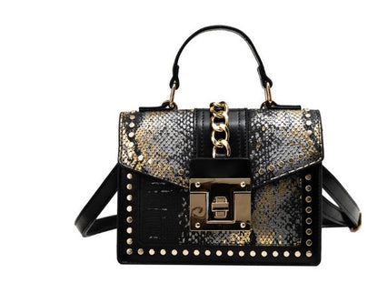 Women’s Fashion Alligator Pattern Shoulder Bag | High-Sense Faux Leather Underarm Bag | Trendy Minimalist Crocodile Texture Handbag | Luxury-Label Statuesque Daily Carry | 2026 High-Fashion Radiant Urban Essential