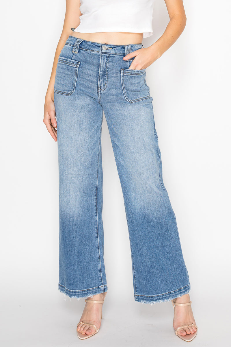 Eco Friendly Fabric High Rise Slim Palazzo Jeans