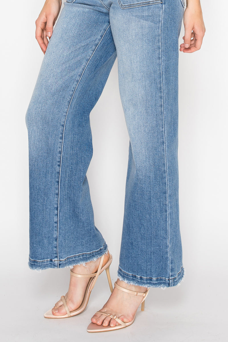 Eco Friendly Fabric High Rise Slim Palazzo Jeans