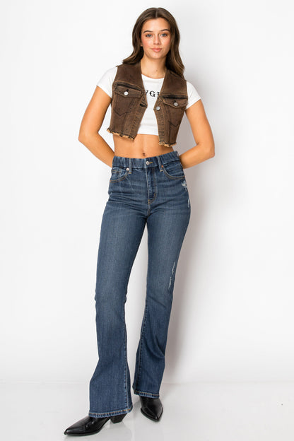 Beatrice Eco Zero Cotton High Rise Phone Pocket Bootcut Jeans
