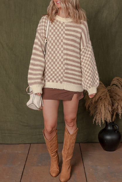 Threaded Pear Sofia Shoulder Balloon Sleeve Sweater