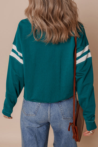 Threaded Pear Jadeita Patchwork Drop Shoulder Sweatshirt