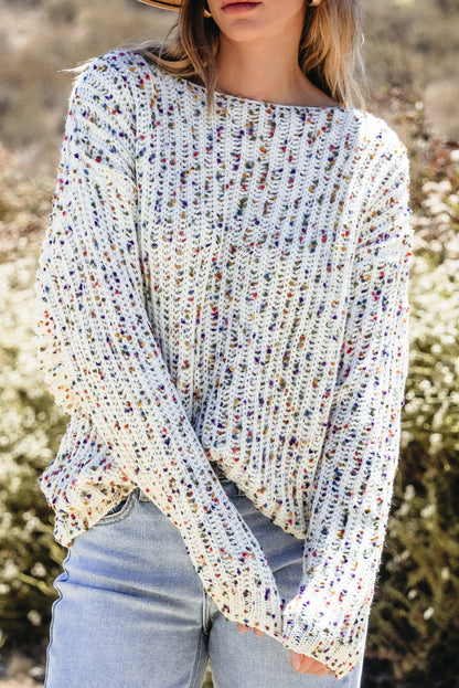 Threaded Pear Scarlett Confetti Reversible Twist Sweater