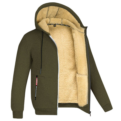 Hooded Thick Fleece Cardigan