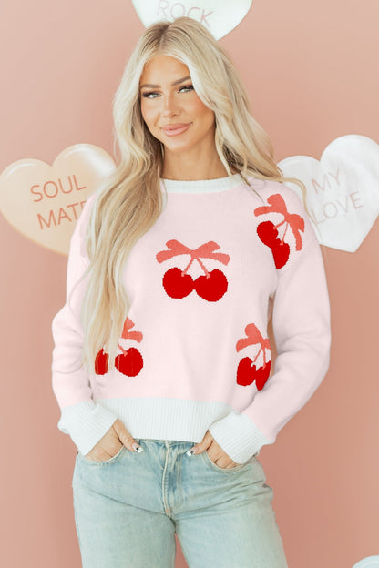 Threaded Pear Nevaeh Pattern Drop Shoulder Sweater