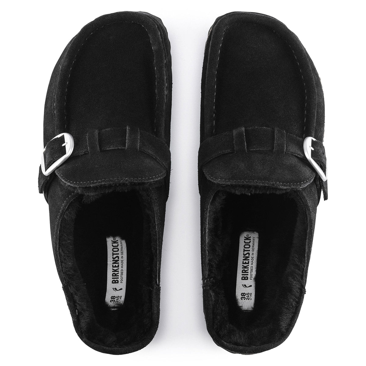 Birkenstock Buckley Shearling Suede Leather Black