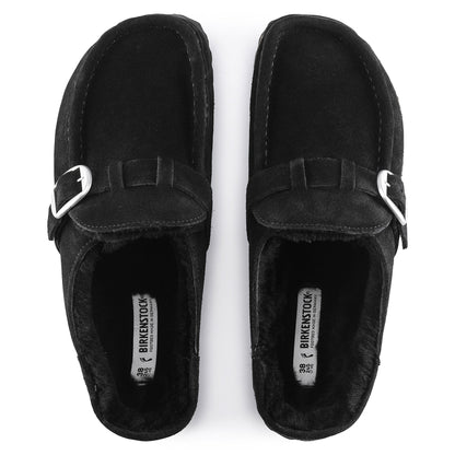 Birkenstock Buckley Shearling Suede Leather Black