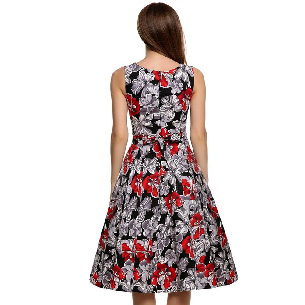 Vintage Floral Print Dress for Women | Elegant Retro A-Line Summer Dress | Luxury Long-Sleeve Printed Maxi Dress | Trendy Minimalist Boho Casual Dress | 2026 High-Fashion Victorian-Inspired Midi Dress