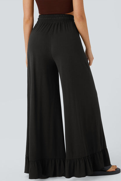 Freya Ruffled Wide Leg Pants with Pockets by Threaded Pear