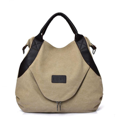 Minimalist Retro Canvas Shoulder Bag for Women | Vintage Crossbody Handbag | Large Capacity Aesthetic Daily Tote | High-Sense Casual Messenger Bag for Work & Travel