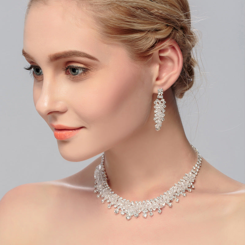 Luxury Wedding Jewelry Set for Women | Elegant Crystal Necklace & Earrings Suite | Modern Bridal Jewelry Accessories | Trendy Sparkly Formal Evening Set | 2026 High-Fashion Wedding Guest Jewelry
