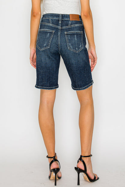 Celeste Dark Wash High Rise Bermuda Jeans