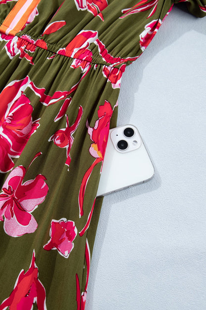 Threaded Pear Renata Ruffle Hem Maxi Dress