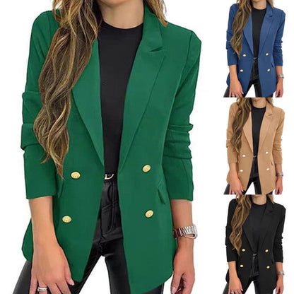 Casual Long Sleeve Lapel Button Autumn Coat