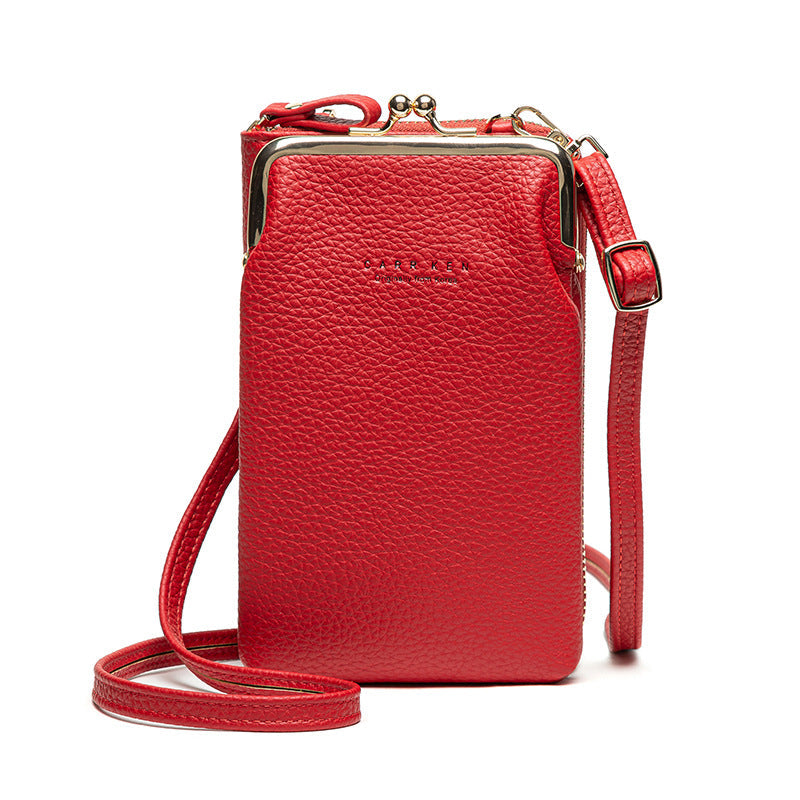 Fashion Lychee Pattern Solid Color Crossbody Bag | Premium Pebbled Texture Shoulder Bag | Minimalist Diagonal Sling Purse for Women | Elegant Daily Travel Messenger Bag
