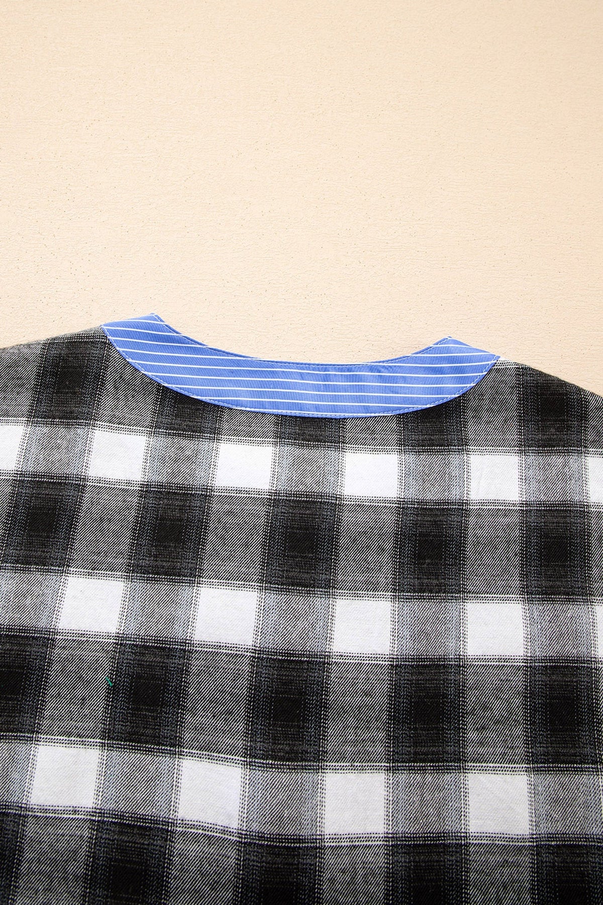 Threaded Pear Ezra Half Placket Plaid Blouse