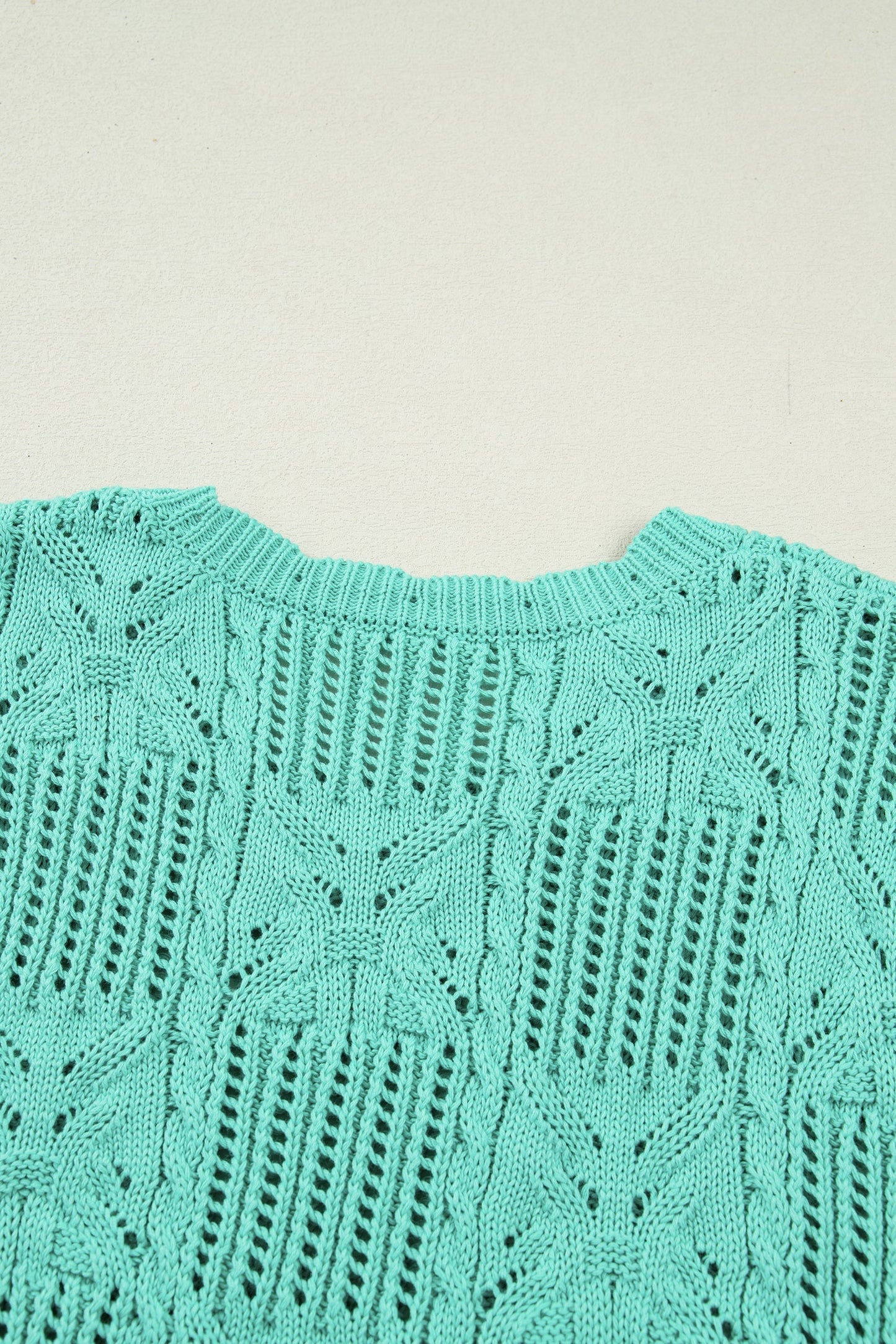 Threaded Pear River Trim Short Sleeve Sweater