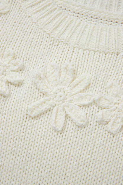 Threaded Pear Rheakara Textured Puff Sleeve Sweater