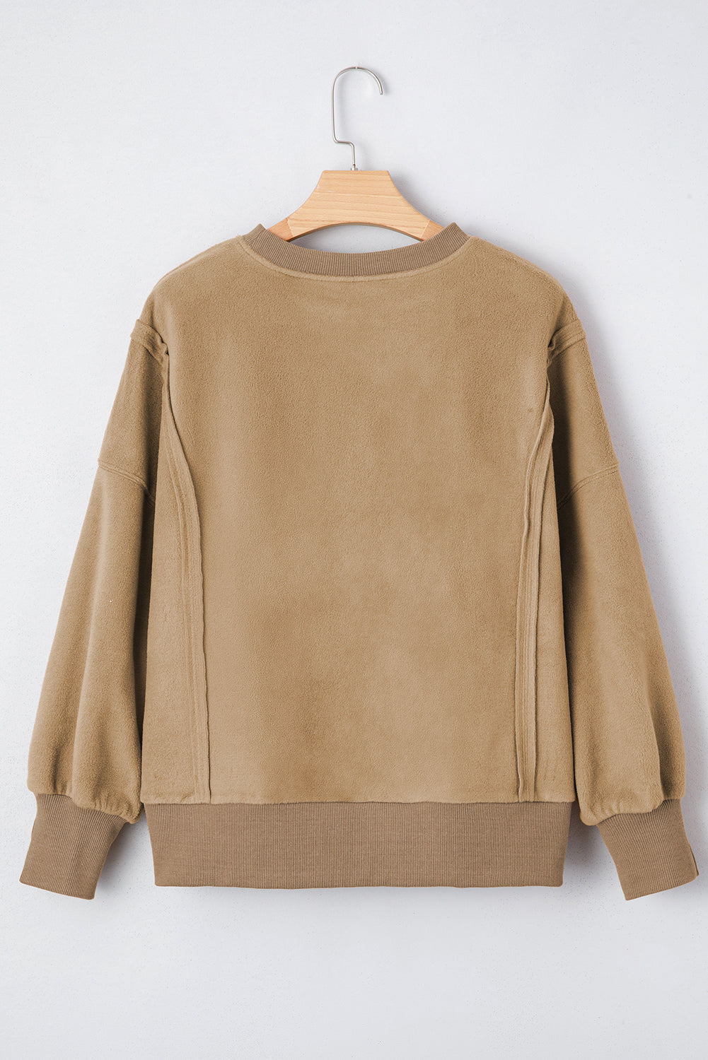 Threaded Pear TatumFuzzy Sherpa Splicing Pullover Sweatshirt
