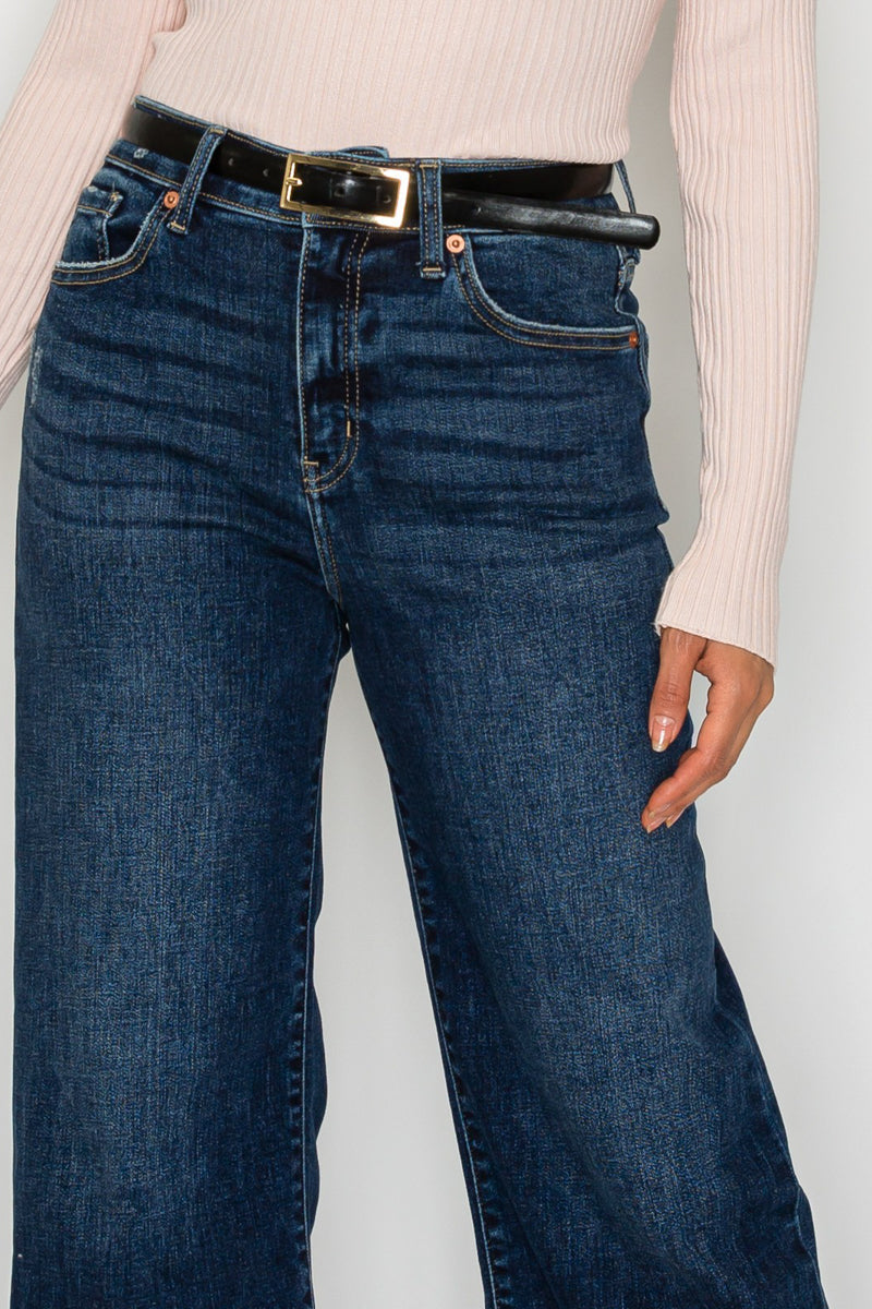 Camille High Rise Cropped Palazzo Jeans
