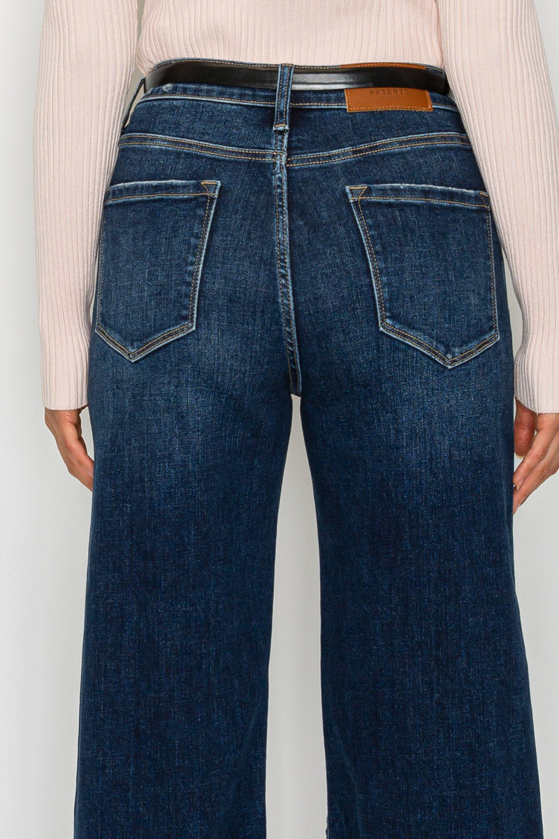 Camille High Rise Cropped Palazzo Jeans