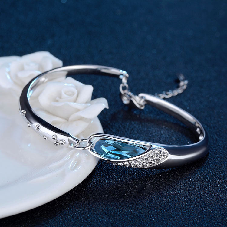 Women’s Premium Austrian Crystal Bracelet | Elegant Sparkling Tennis Bracelet | Luxury Crystal Jewelry for Weddings & Anniversaries | High-Shine Statement Bracelet