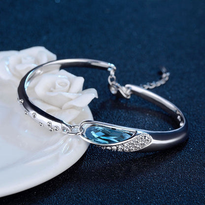 Women’s Premium Austrian Crystal Bracelet | Elegant Sparkling Tennis Bracelet | Luxury Crystal Jewelry for Weddings & Anniversaries | High-Shine Statement Bracelet