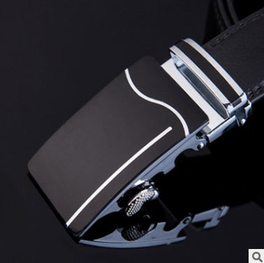 Men’s Factory Direct Automatic Leather Belt | Premium Wholesale Business Ratchet Belt | Luxury Genuine Leather Men's Belt | Sleek Professional No-Hole Automatic Waistband