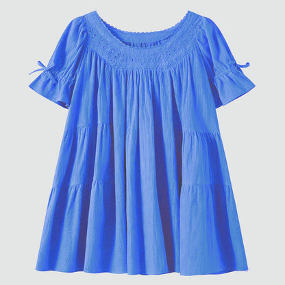 Women's Summer Baby Doll Bubble Sleeve Mini Dress
