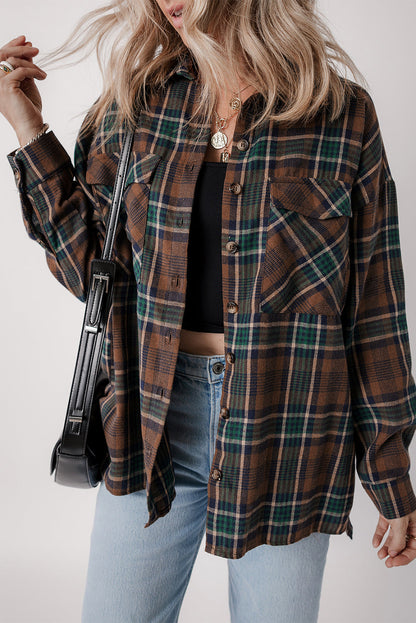 Threaded Pear Elizabeth Plaid Print Chest Shirt