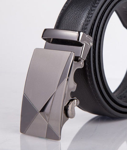 Men’s Factory Direct Automatic Leather Belt | Premium Wholesale Business Ratchet Belt | Luxury Genuine Leather Men's Belt | Sleek Professional No-Hole Automatic Waistband